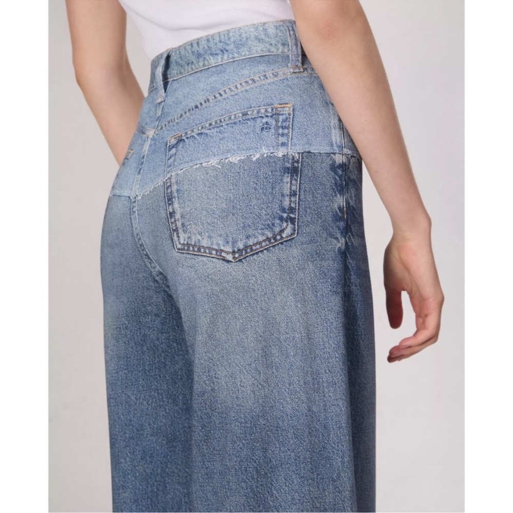 Rag & Bone Miramar Sofie Wide-Leg Pants Sweatpant Jeans Blue 27 - Picture 4 of 12